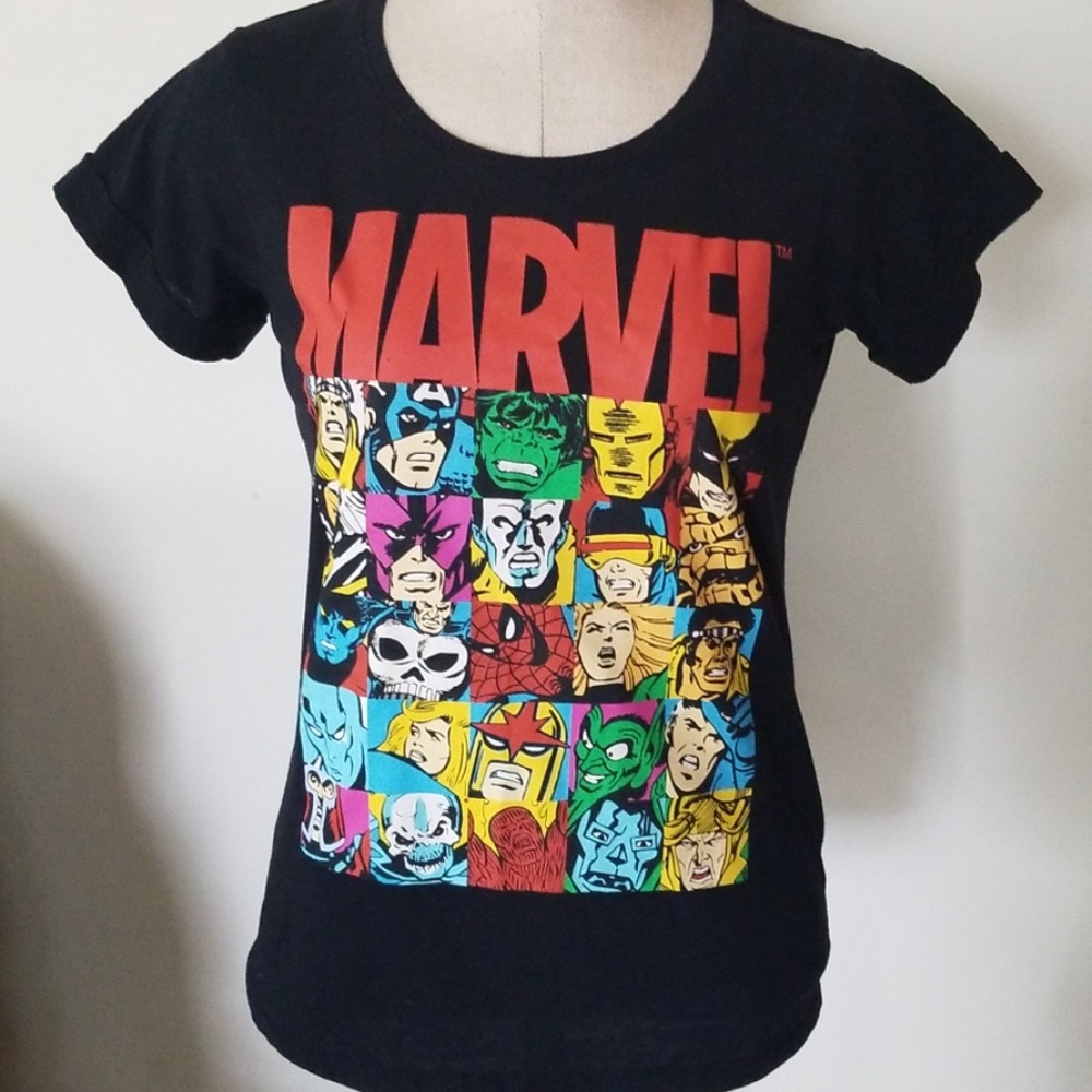 Marvel Black Short Sleeve Tee Size S Juniors